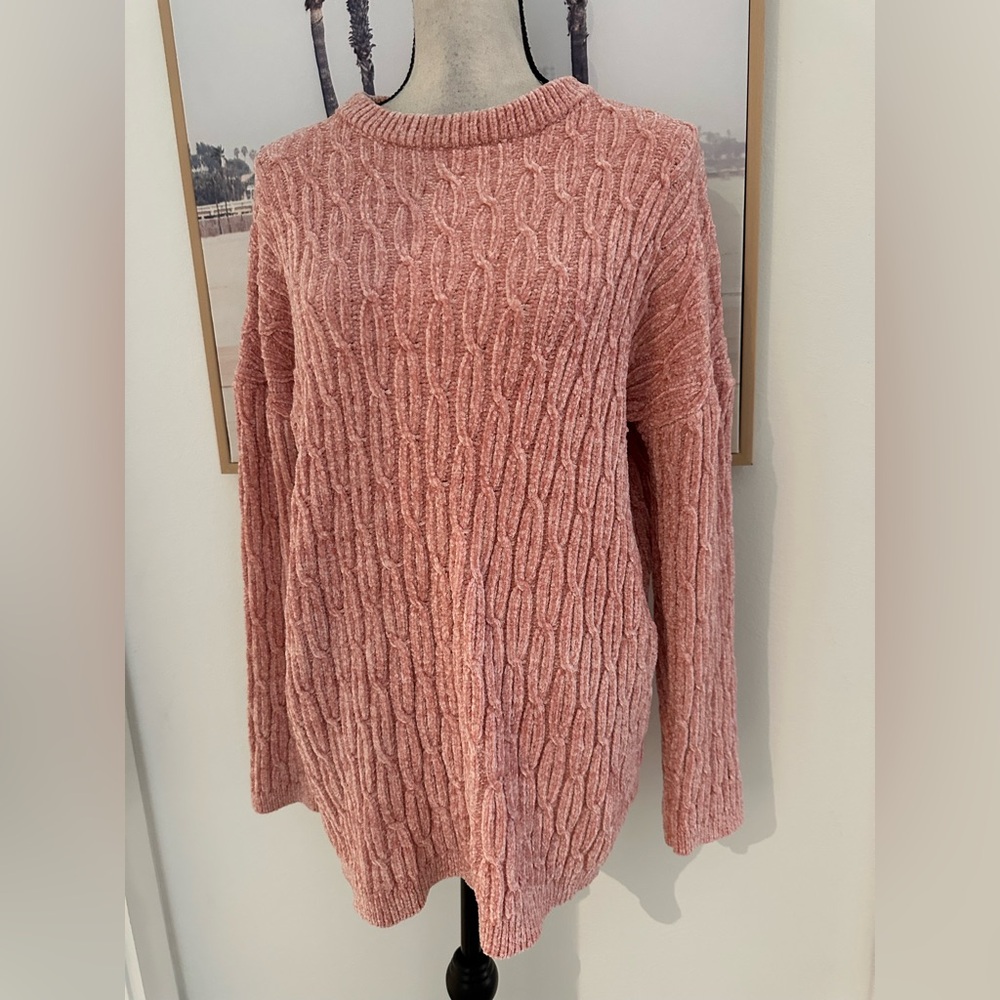 Vici Blush Cable Knit Sweater